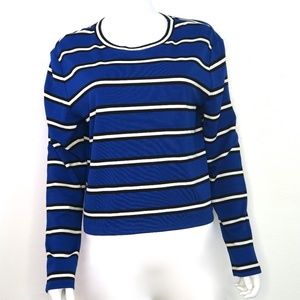Halogen Blue Striped Knit Top